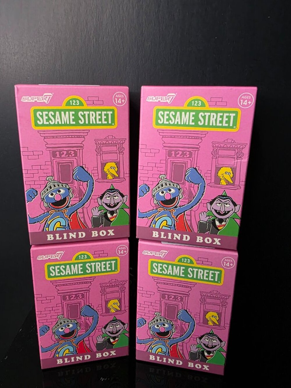 Sesame Street Blind Box Lot of 4 Super7 Vinyl Figure Mystery Boxes Sealed